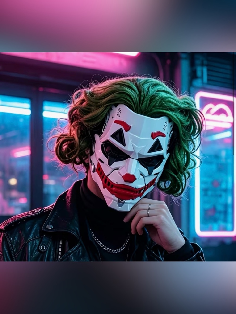New Cyberpunk Joker Masks w Wig
Cosplay Clown Costume Party
Masquerade Fun Party